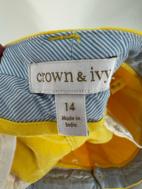 Size 14 CROWN & IVY Yellow Shorts