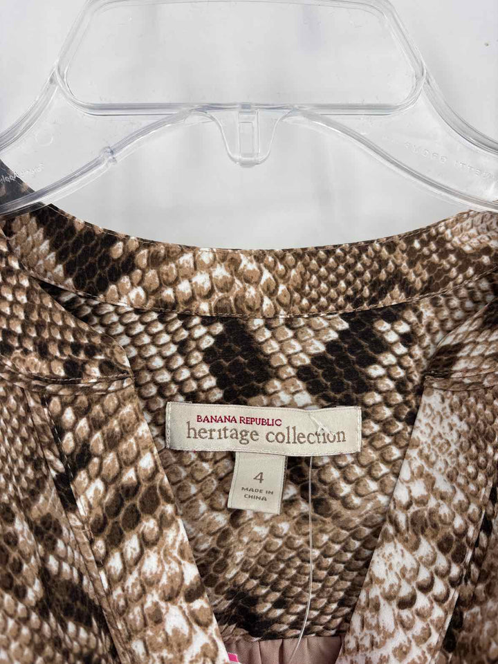 Size 4 Banana Republic Brown Print Dress