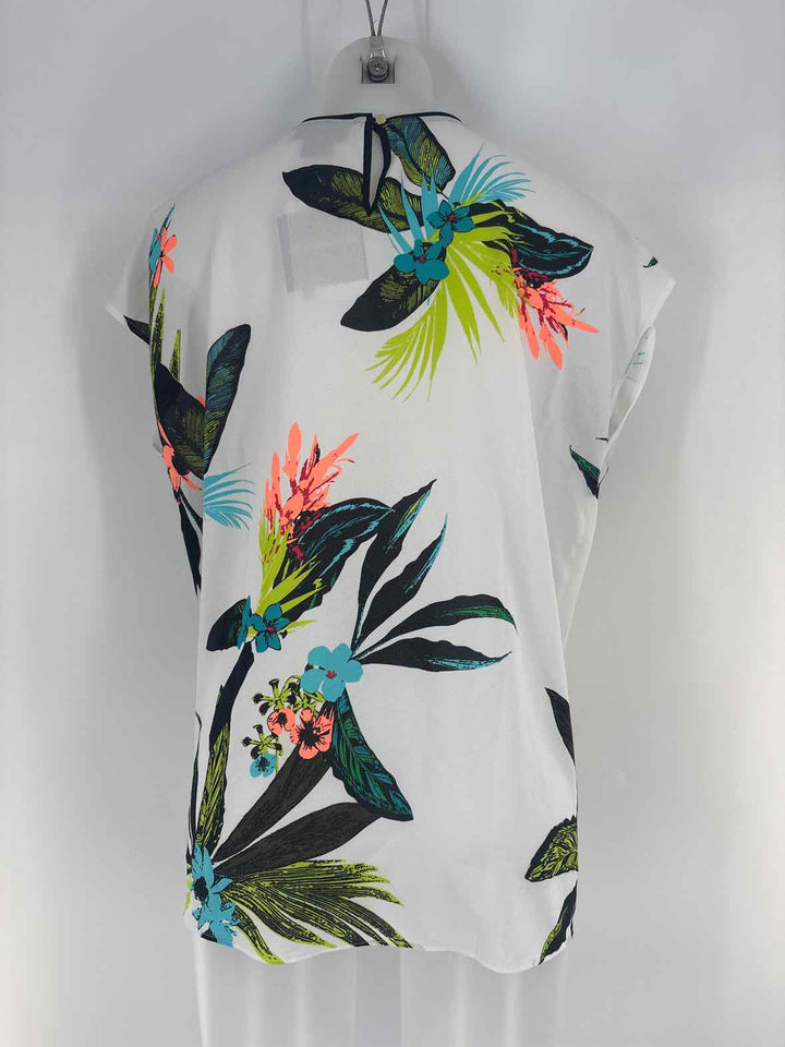 Size L LIZ CLAIBORNE White Print Shirt