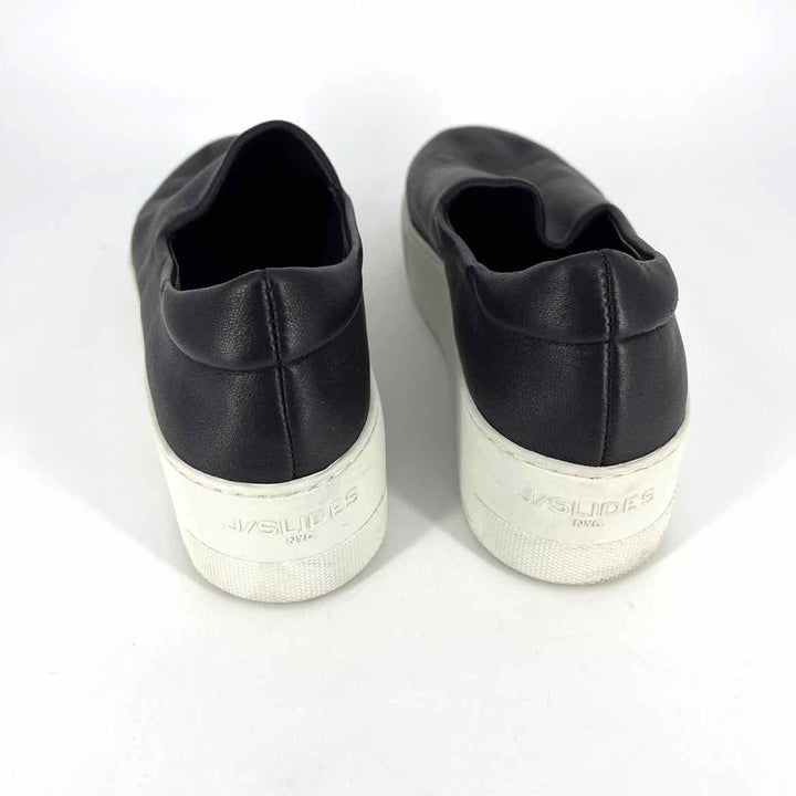 Shoe Size 7.5 j slides Black Leather Sneakers