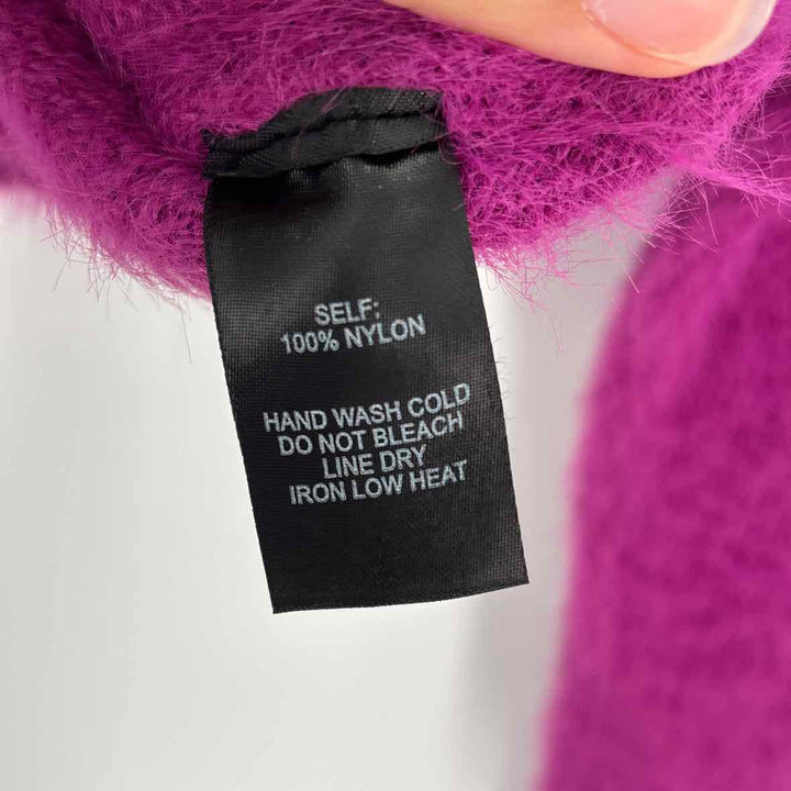 Size L LULUS Purple Knit Faux Fur Sweater