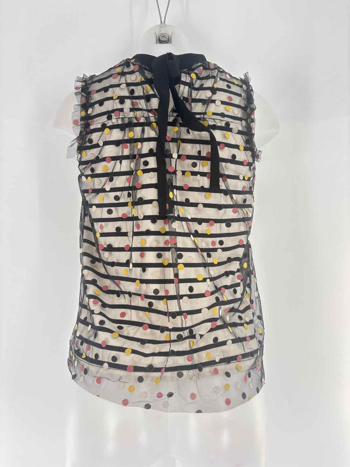 Size XS MAEVE Black Print Shirt
