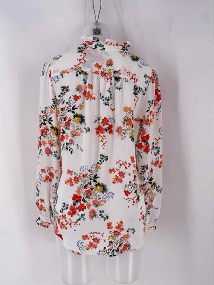 Size M LOFT White Print Shirt