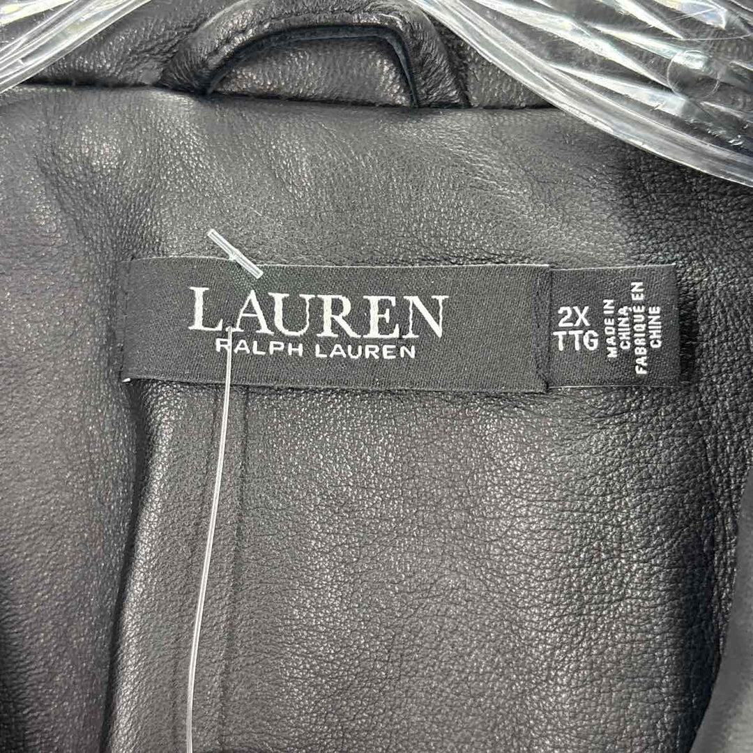 Size 2X RALPH LAUREN Black Leather Jacket