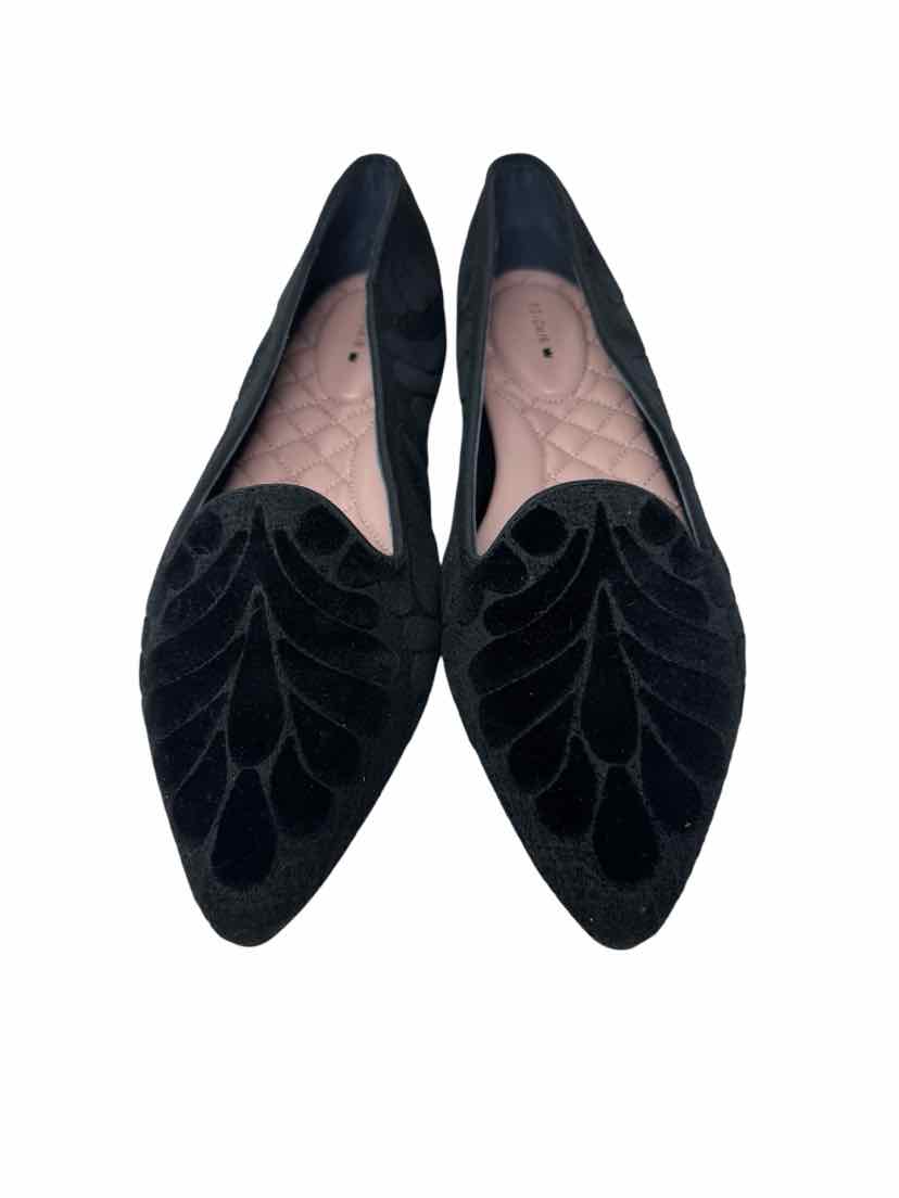 Shoe Size 10.5 BIRDIES Black Velour Flats