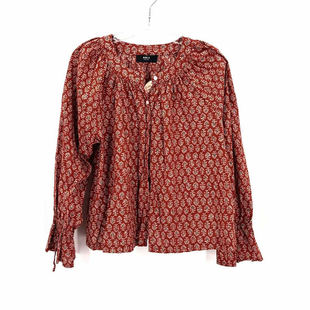 Size L Rust Cotton Shirt