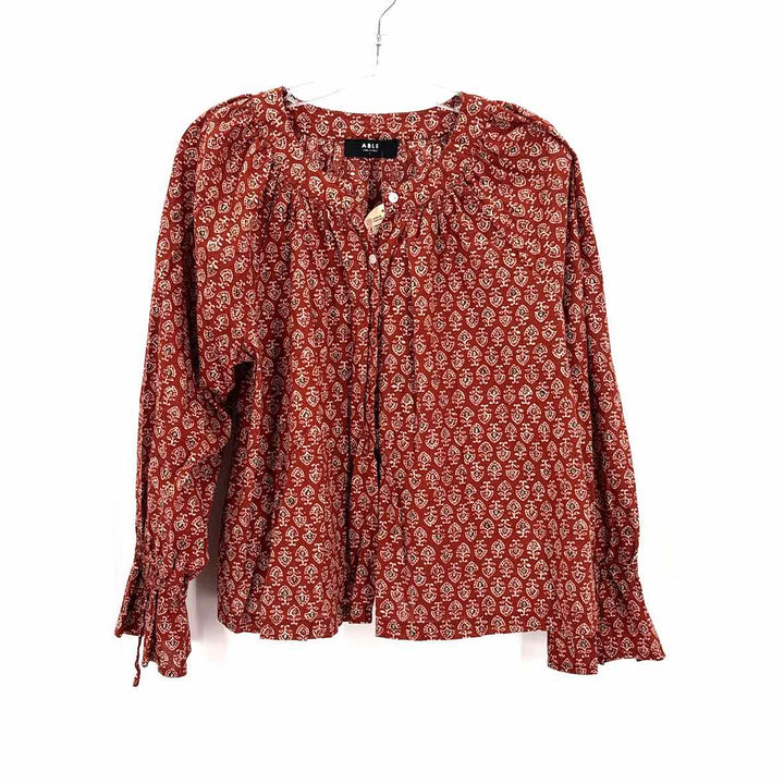 Size L Rust Cotton Shirt