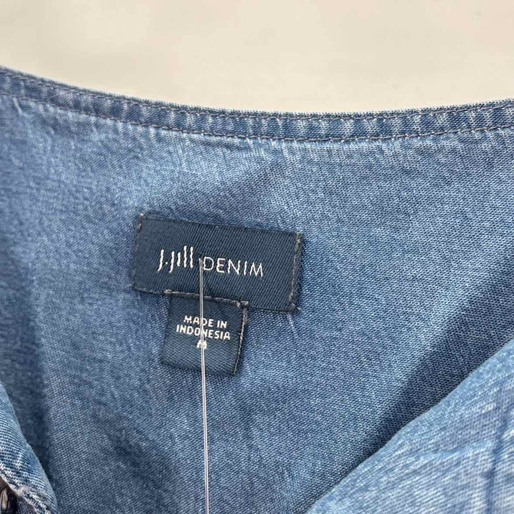 Size M J JILL Blue Chambray Dress