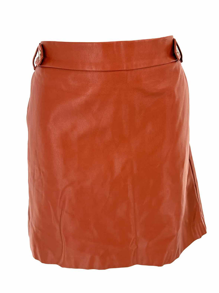 Size 14 LOFT Rust Faux Leather Skirt