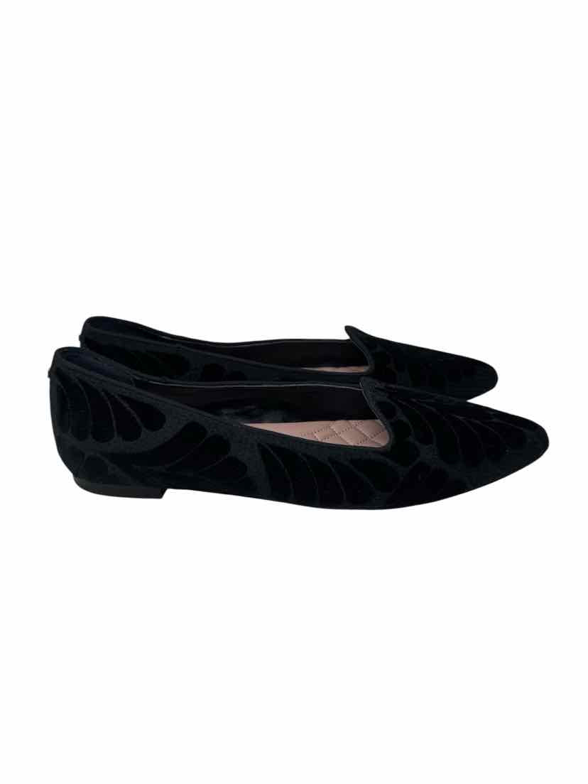 Shoe Size 10.5 BIRDIES Black Velour Flats