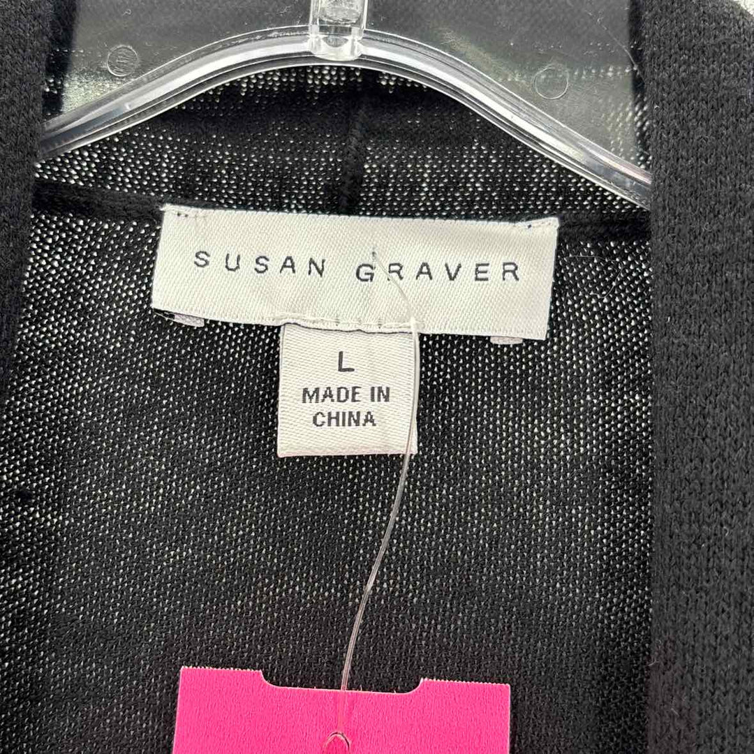 Size L SUSAN GRAVER Black Knit Sweater