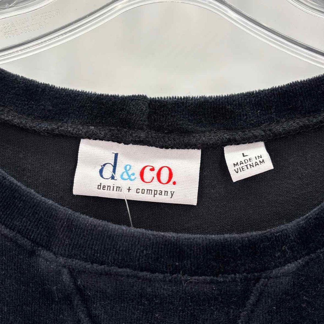 Size L D & CO Black Velour Vest