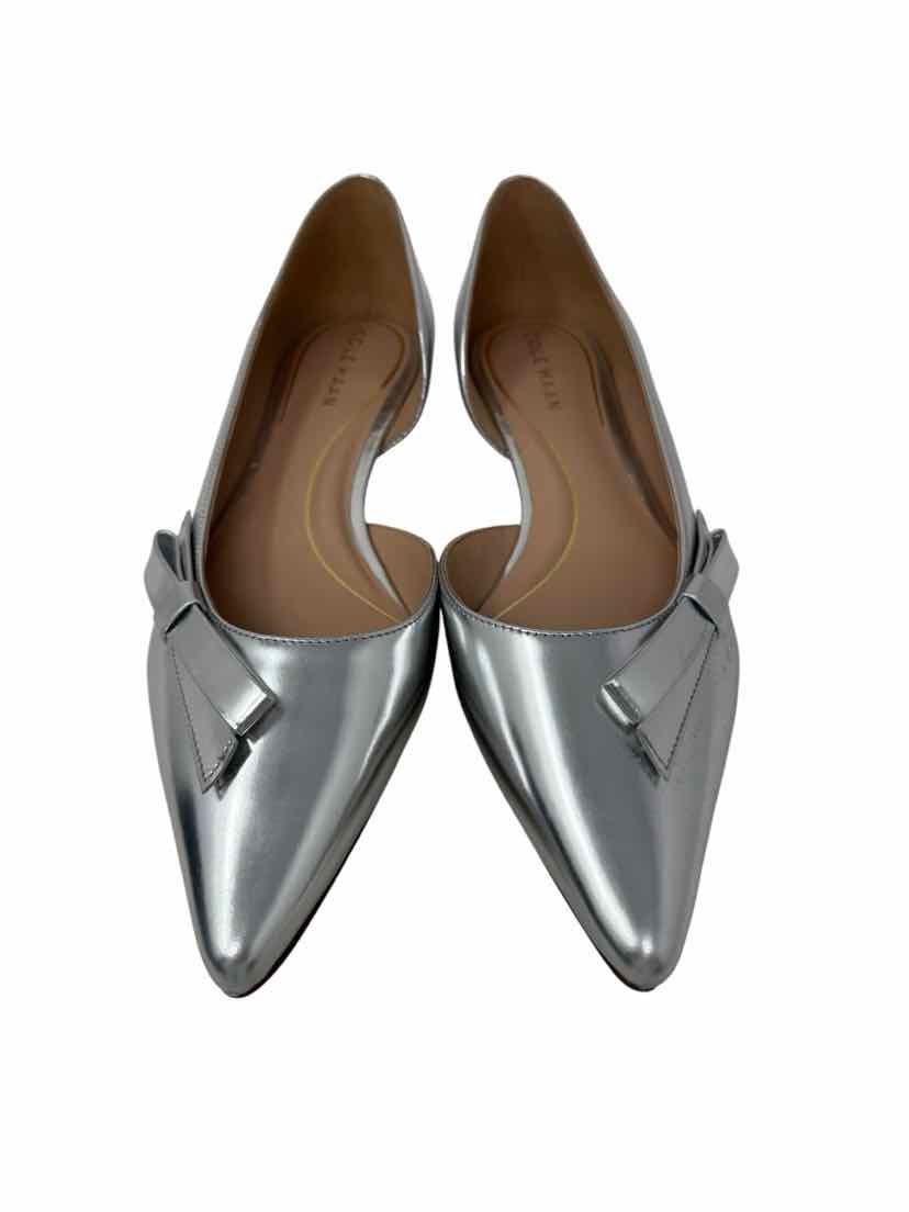Shoe Size 9 Cole Haan Silver Leather Flats