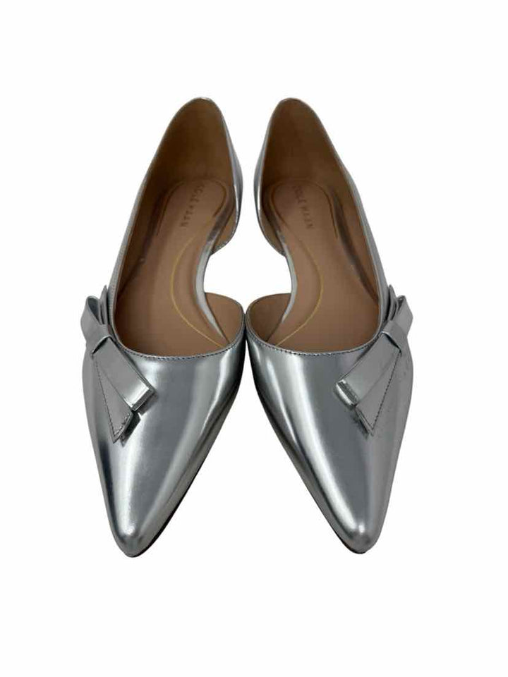 Shoe Size 9 Cole Haan Silver Leather Flats