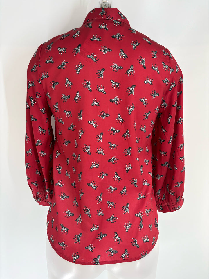 Size S JOY JOY Red Silk Shirt