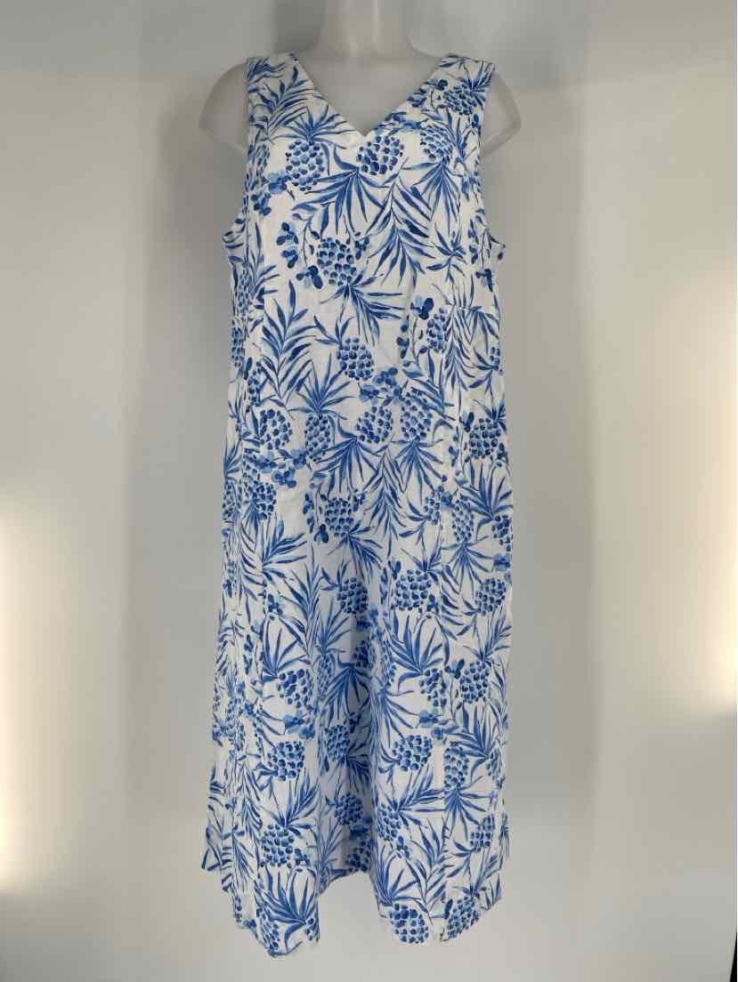 Size L J JILL White Print Dress