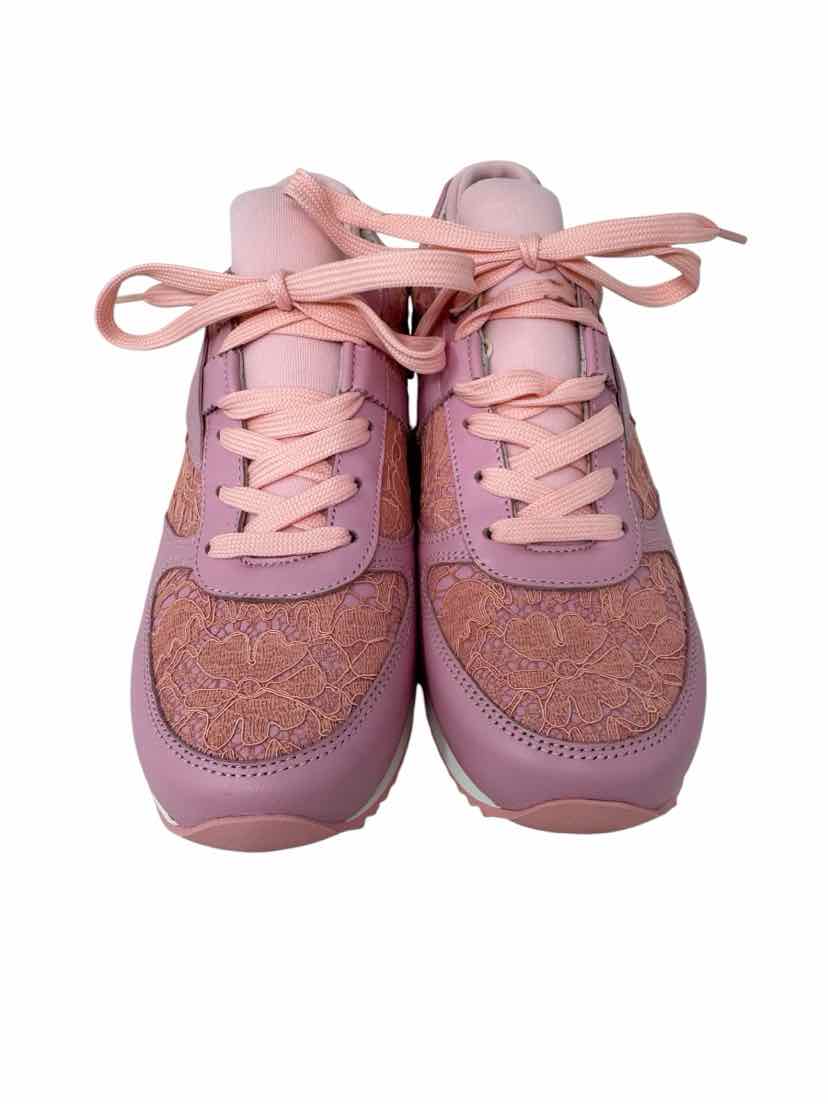Shoe Size 38.5 Dolce &amp; Gabbana Pink Leather Lace Luxury - Sneakers