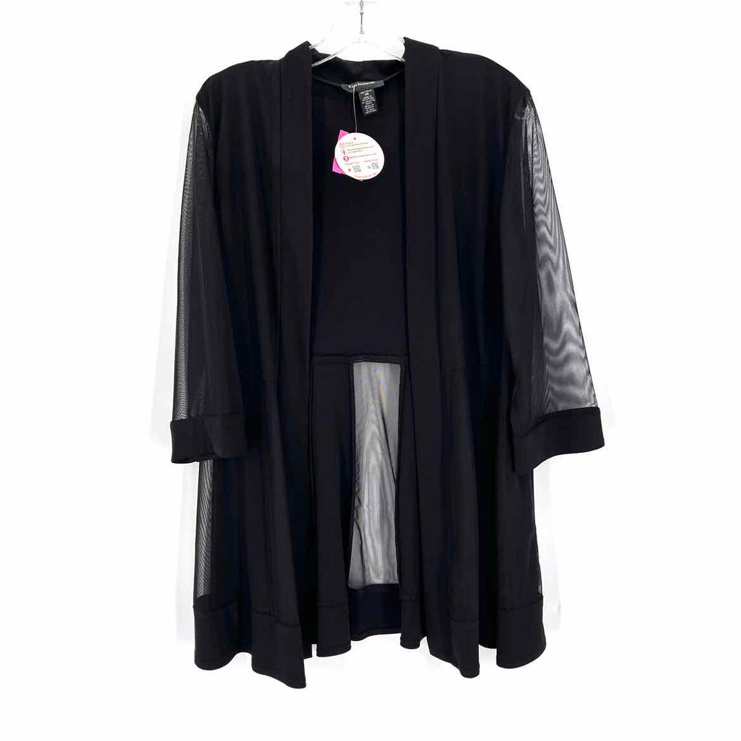Size 14 R&M RICHARDS Black Mesh Cardigan