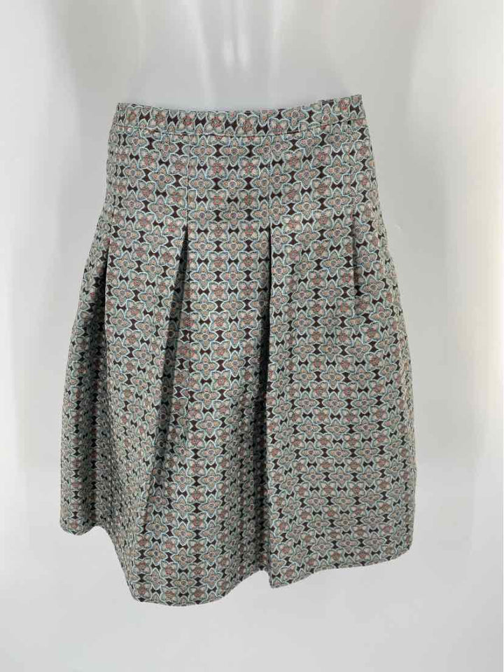 Size 2 ETCETERA Blue Print Skirt