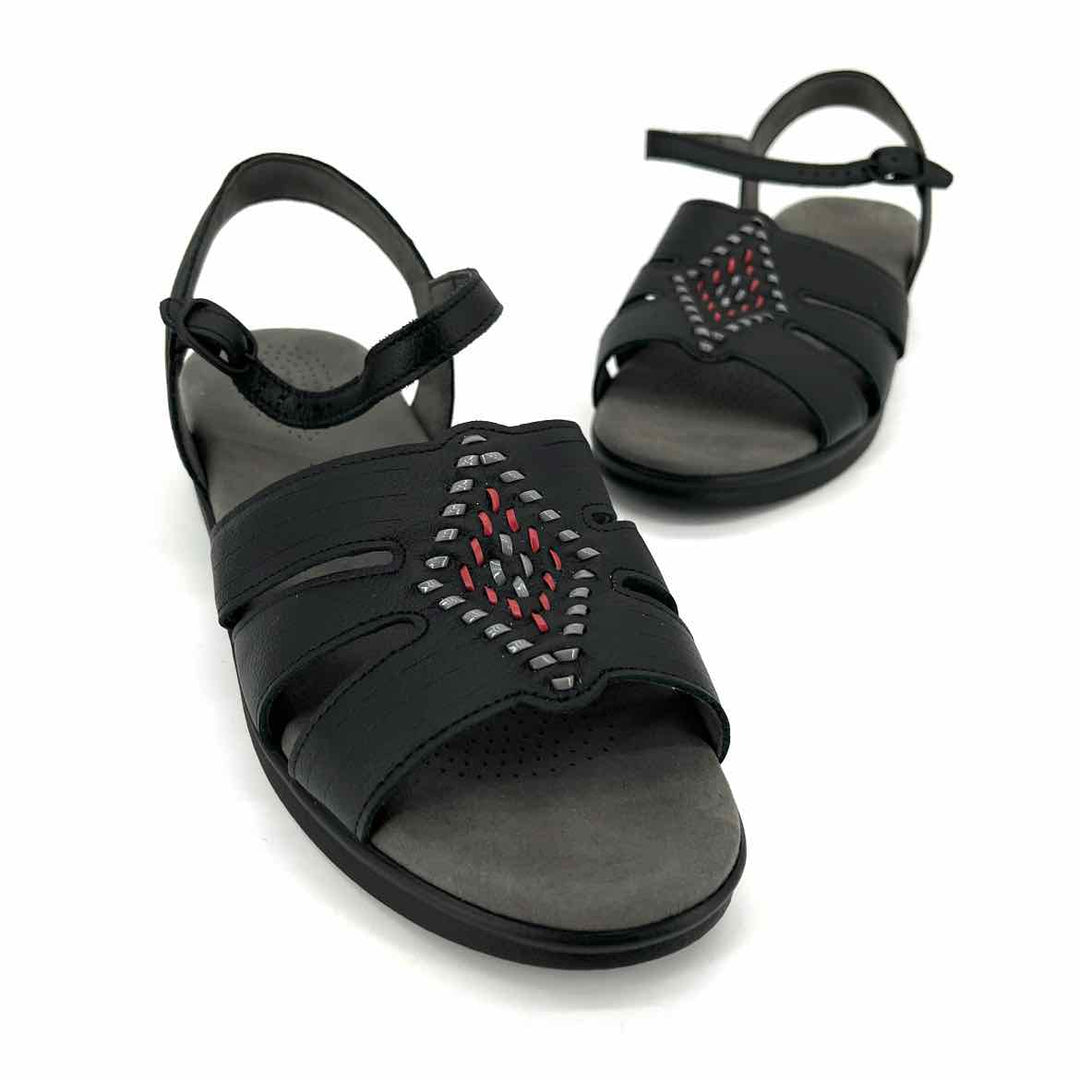Shoe Size 9 SAS Black Leather Sandals