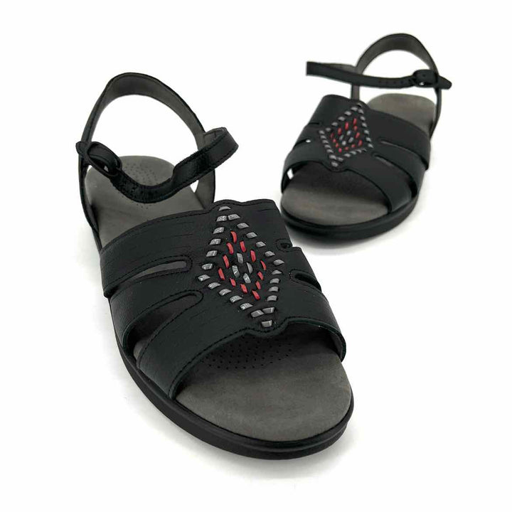 Shoe Size 9 SAS Black Leather Sandals