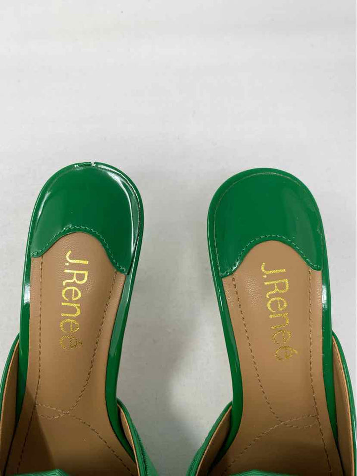 Shoe Size 7.5 J RENEE Green Sateen Pumps