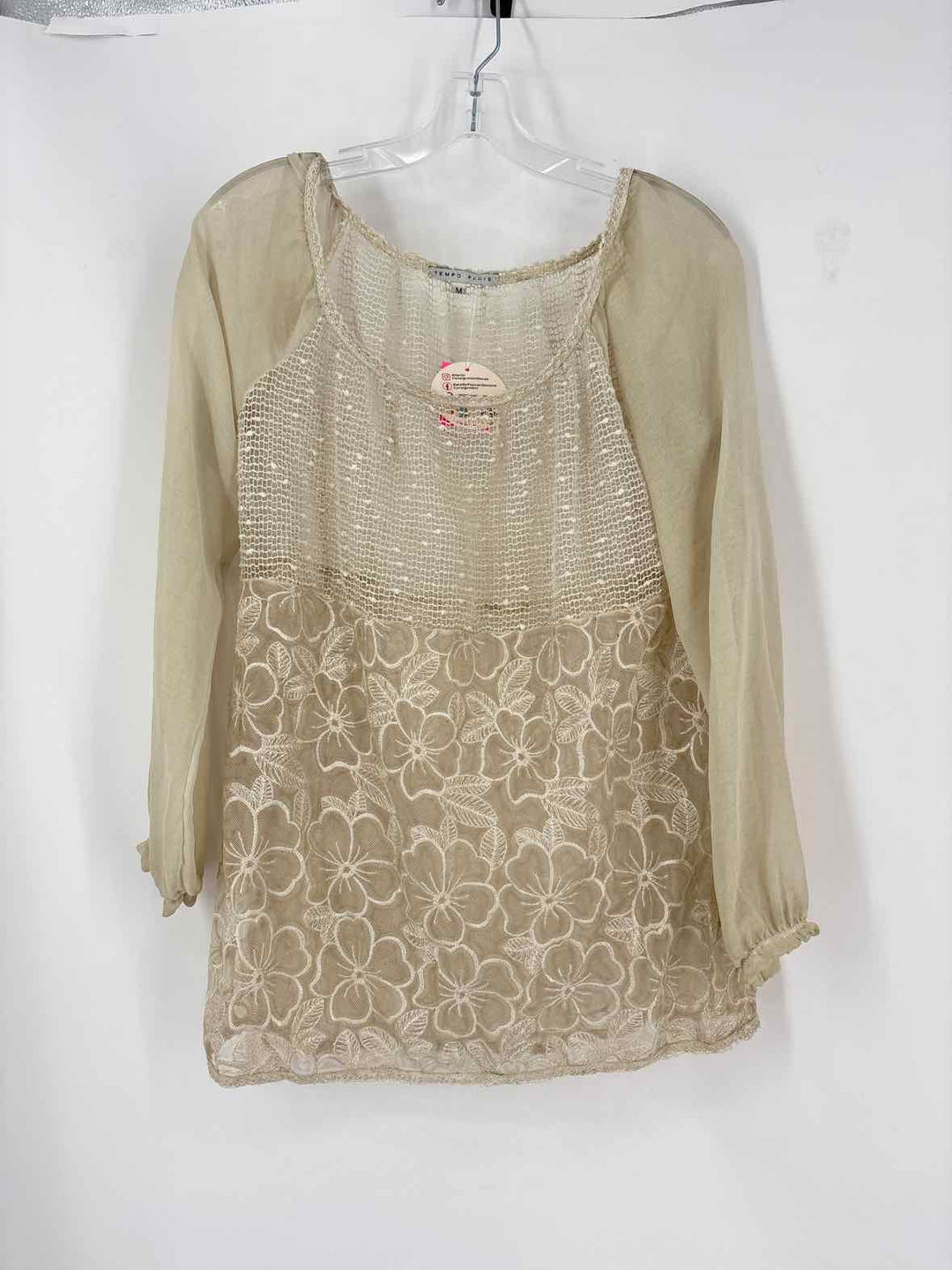 Size M TEMPO PARIS Tan Shirt