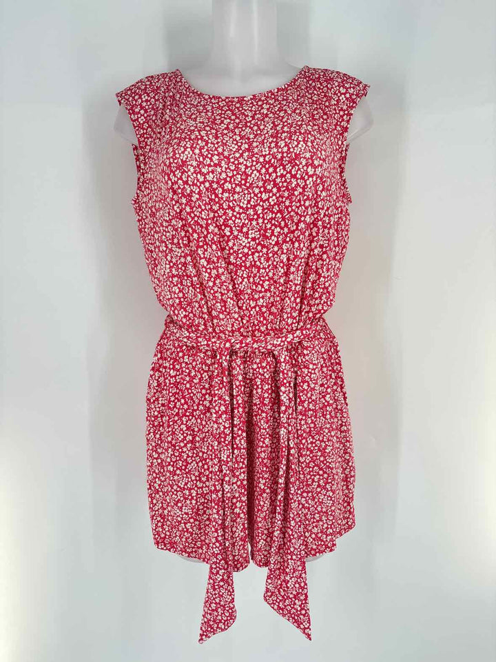 Size M LOFT Red Print Dress