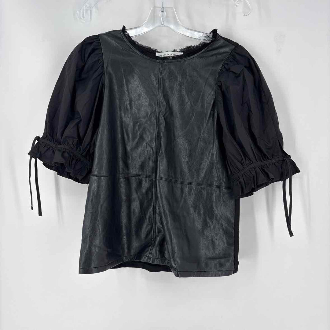Size M MELISSA NEPTON Black Leather Shirt