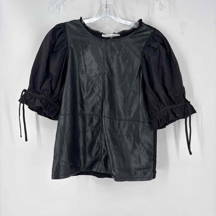 Size M MELISSA NEPTON Black Leather Shirt