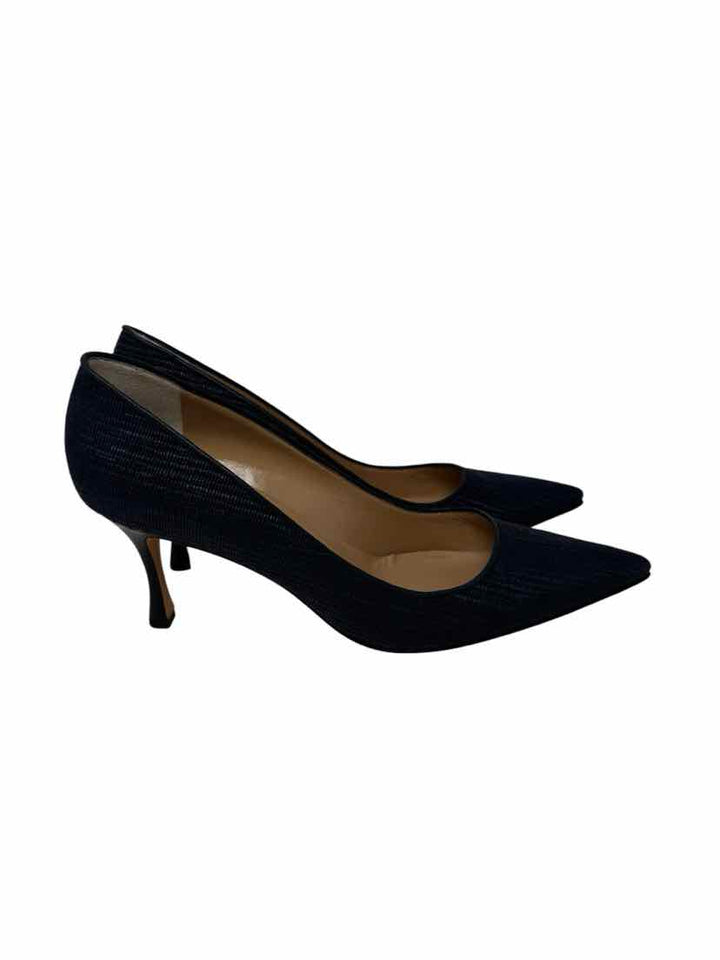 Shoe Size 11 MANOLO BLAHNIK Navy Luxury - Pumps