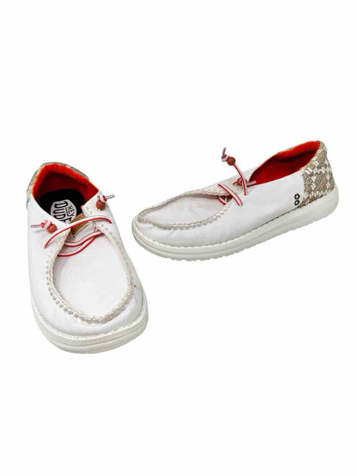 Shoe Size 8 HEY DUDE Ivory Canvas Sneakers