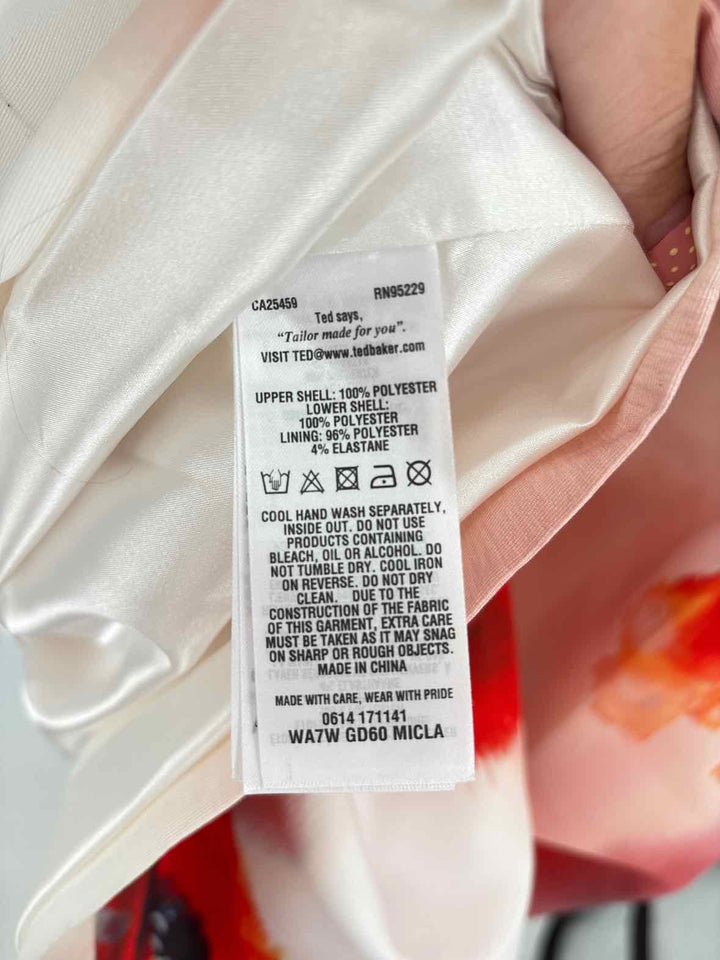 Size 2 TED BAKER ORANGE PRINT Dress