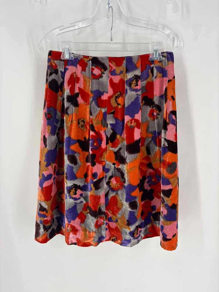 Size 4 ETCETERA Multi-Color Velour Skirt