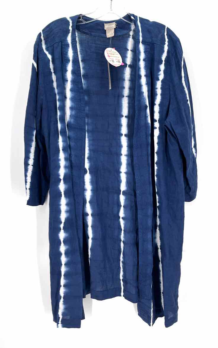 Size XL Chico's Navy Linen Cardigan