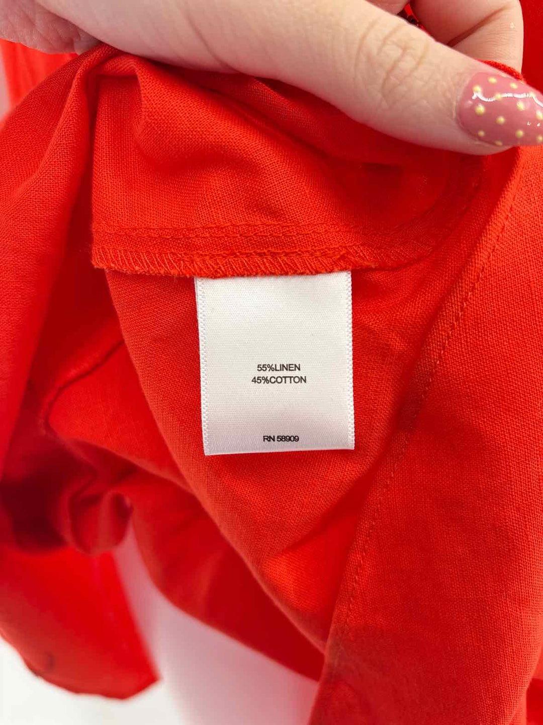 Size L Orange Linen Dress