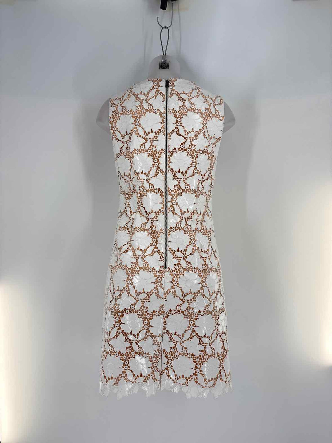 Size 10 Alice + Olivia Black Leather Lace Dress