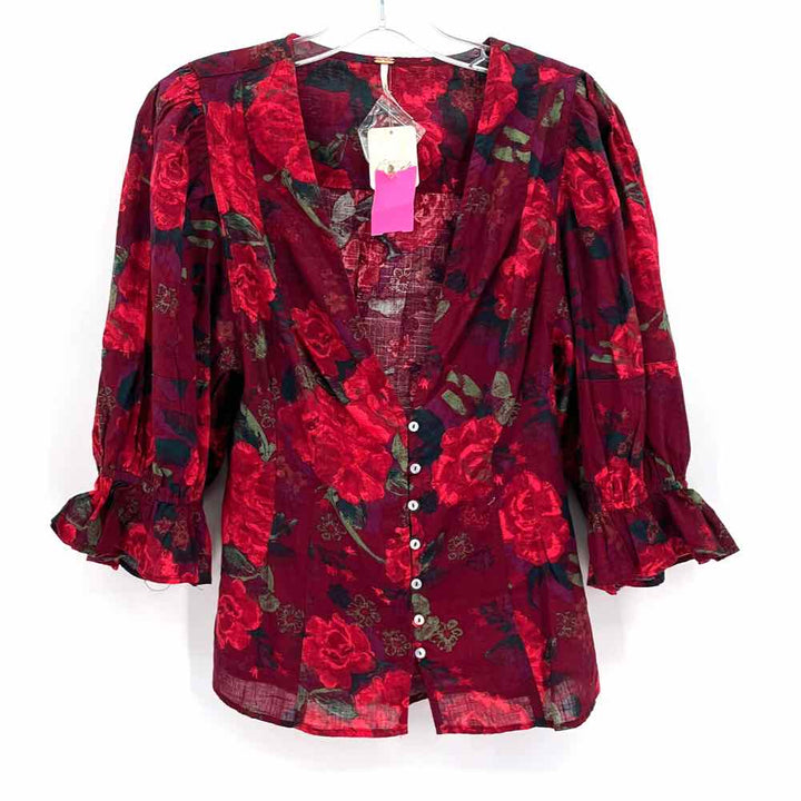 Size L FREE PEOPLE Burgundy Shirt