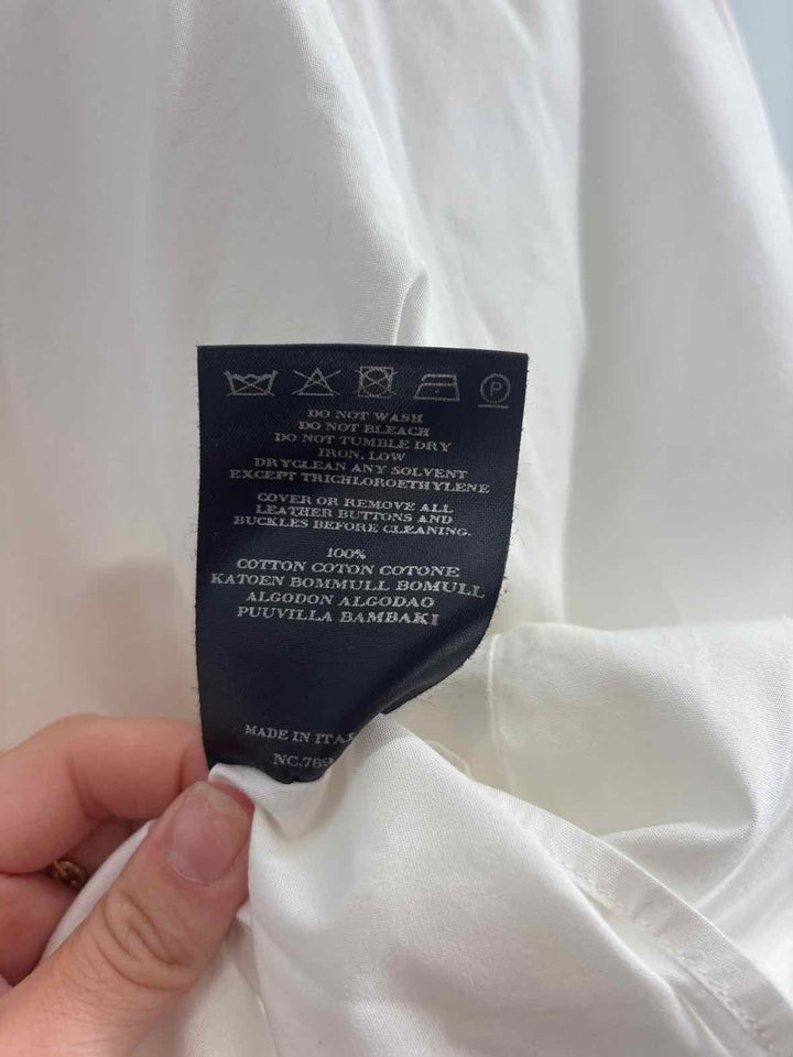 Size 2 Burberry White Cotton Shirt