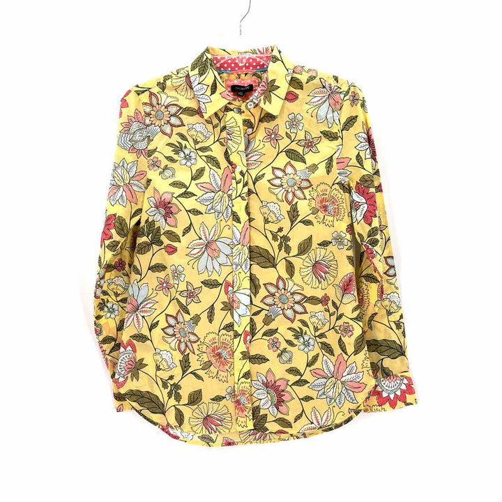 Size XS Talbots Yellow Print Shirt