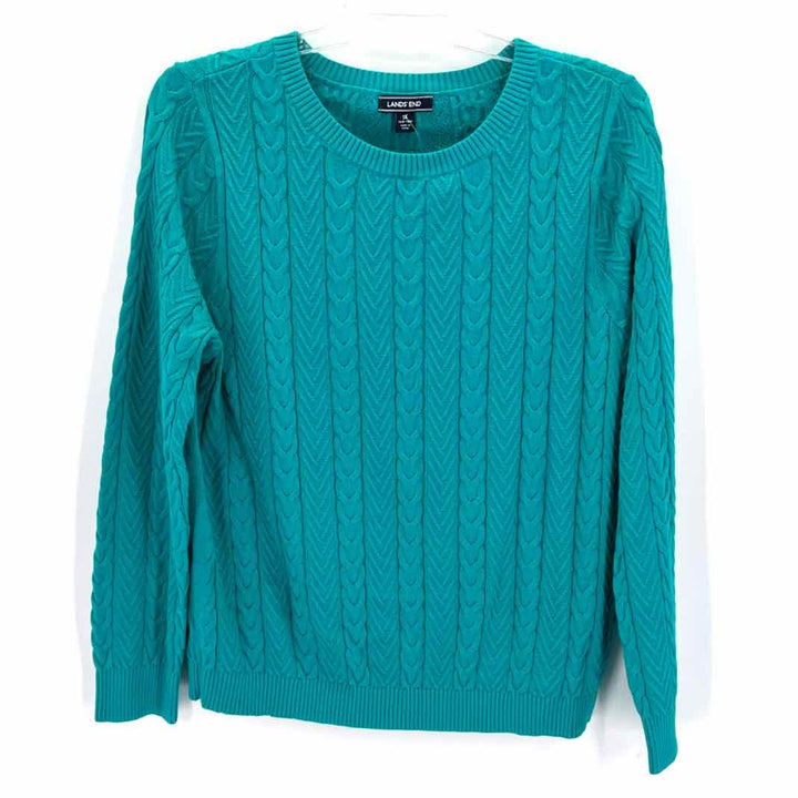 Size 1X LAND END Teal Knit Sweater