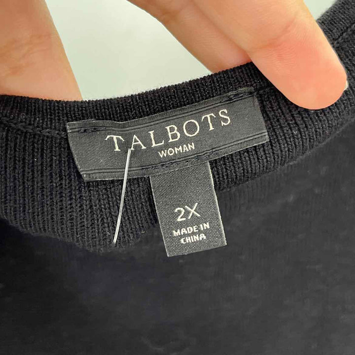 Size 2X Talbots Black Knit Sweater