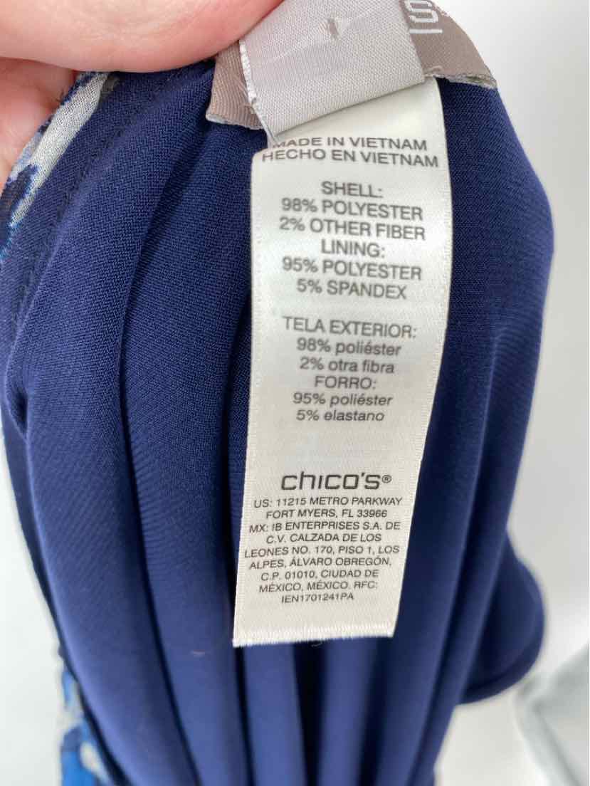 Size XL Chico's Navy Print Shirt
