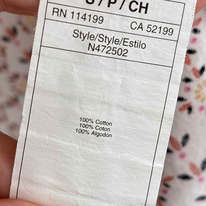 Size S Roxy White Print Shirt