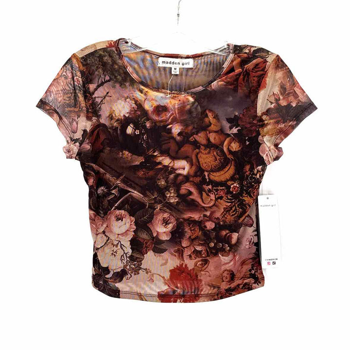 Size M MADDEN GIRL Brown Mesh Shirt