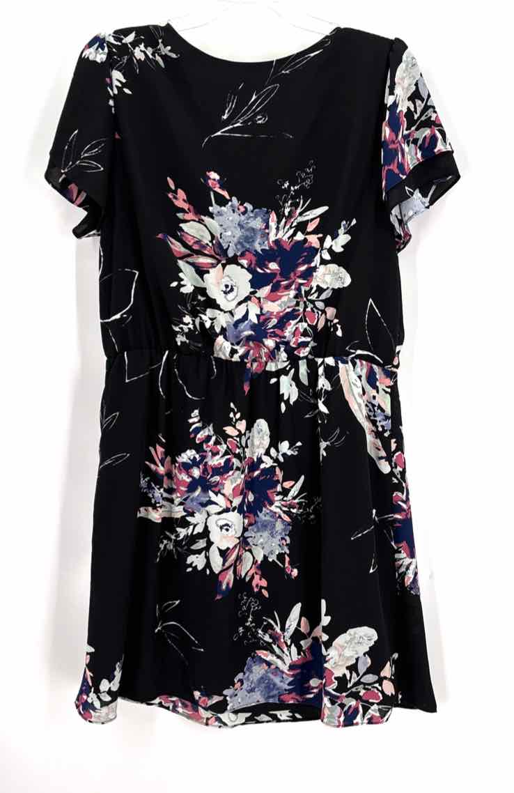 Size L Black Print Dress