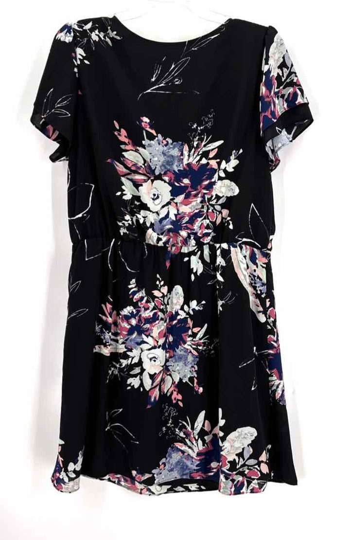 Size L Black Print Dress