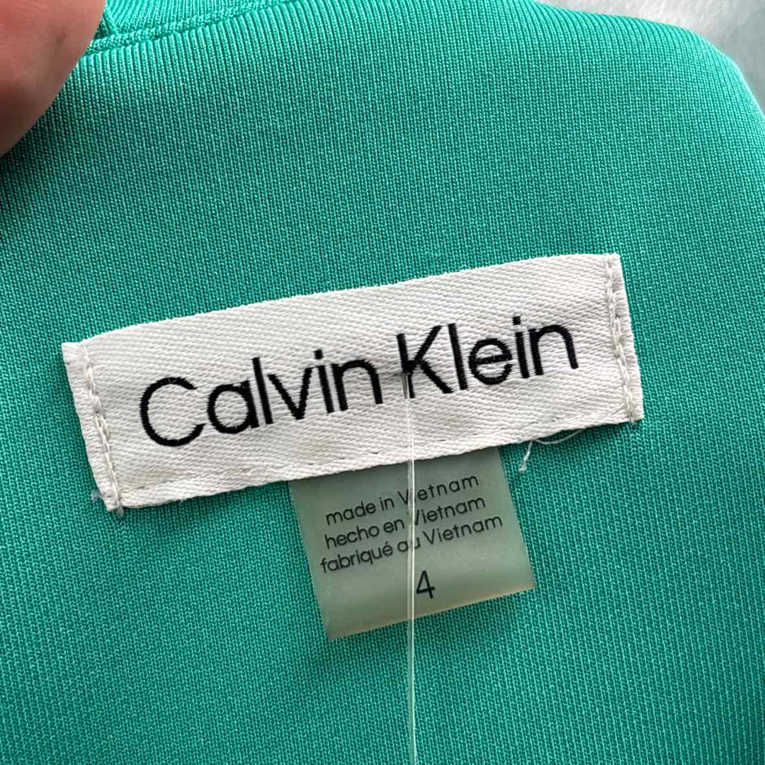 Size 4 Calvin Klein Green Dress