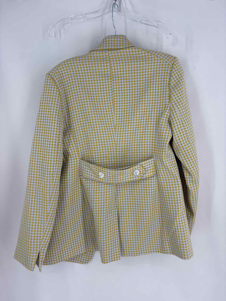 Size 6 PER SE Yellow Print Blazer
