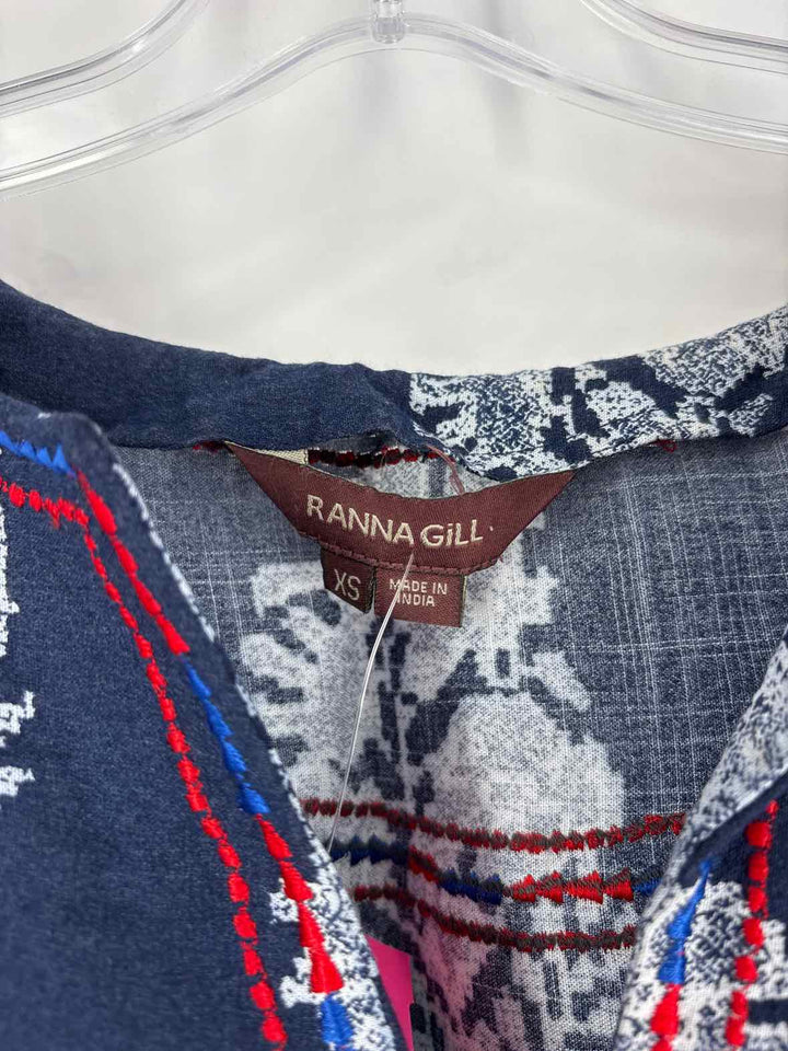 Size XS Navy Print Dress